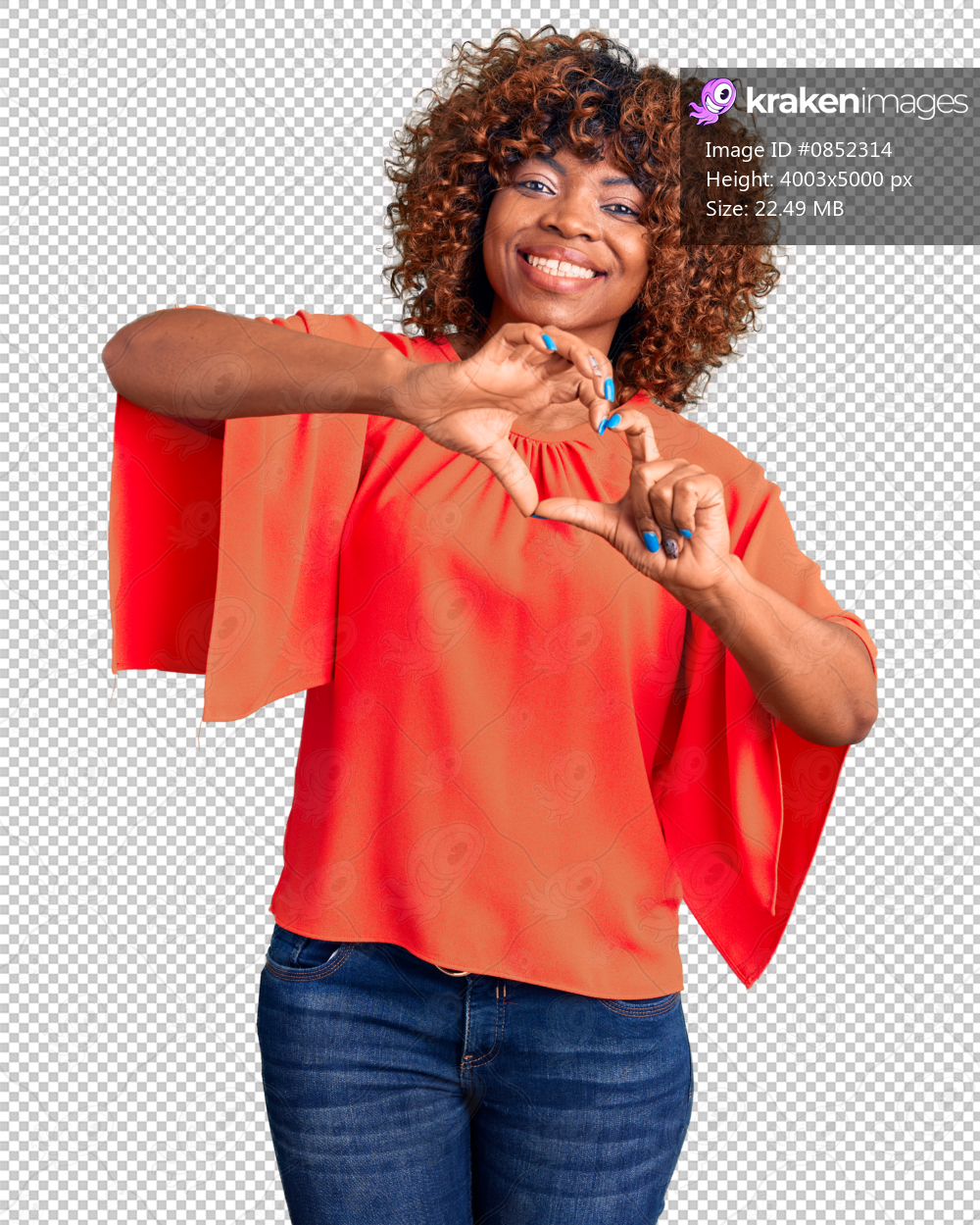 Young african american woman wearing casual clothes smiling in love doing heart symbol shape with hands. romantic concept.