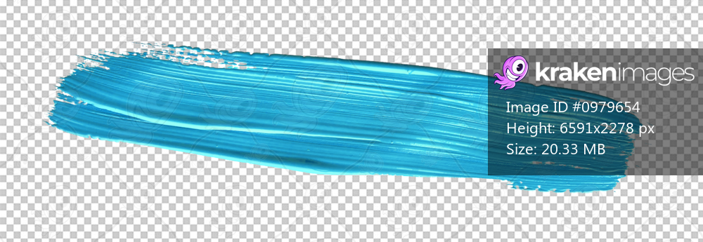 Turquoise blue brush stroke paiting over isolated background, canvas watercolor texture