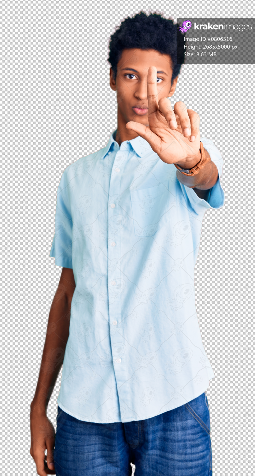 Young african american man wearing casual clothes pointing with finger up and angry expression, showing no gesture