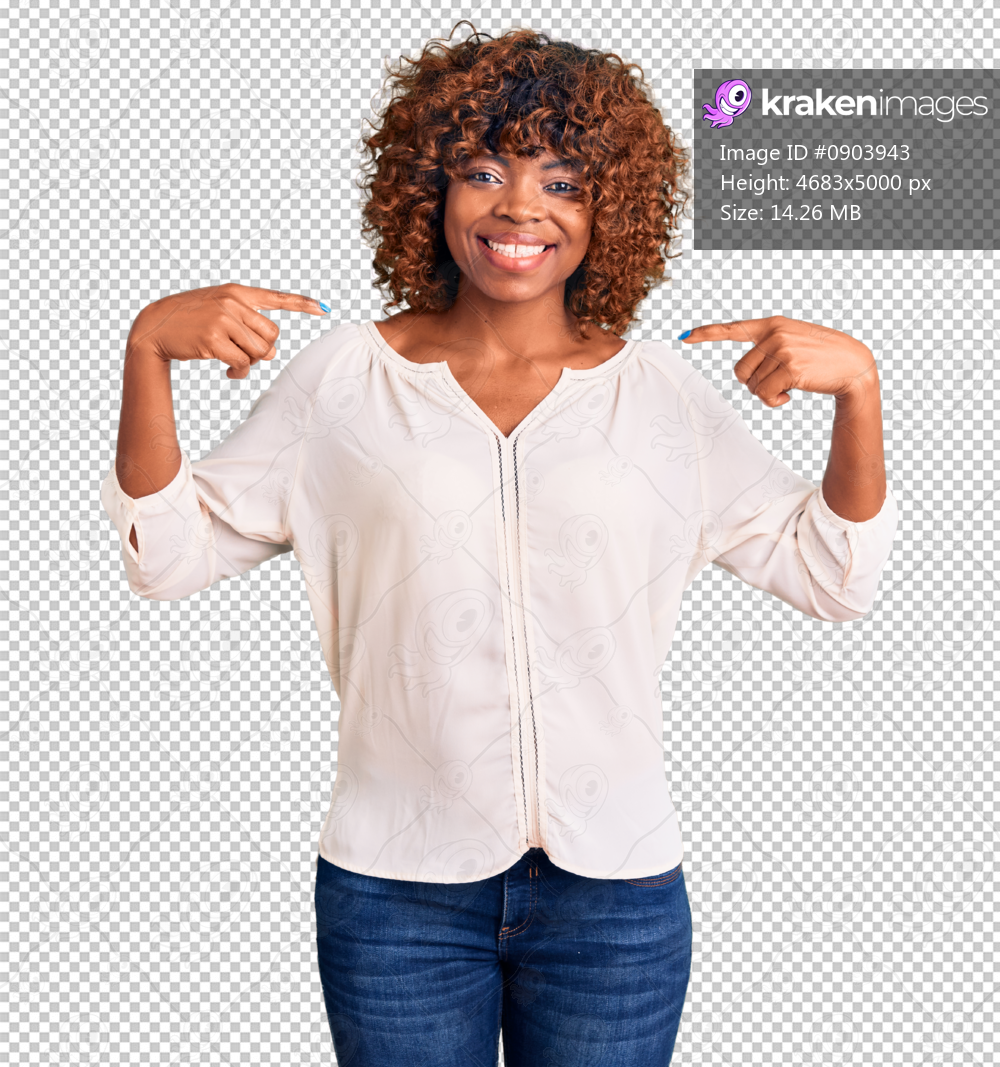Young african american woman wearing casual clothes looking confident with smile on face, pointing oneself with fingers proud and happy.