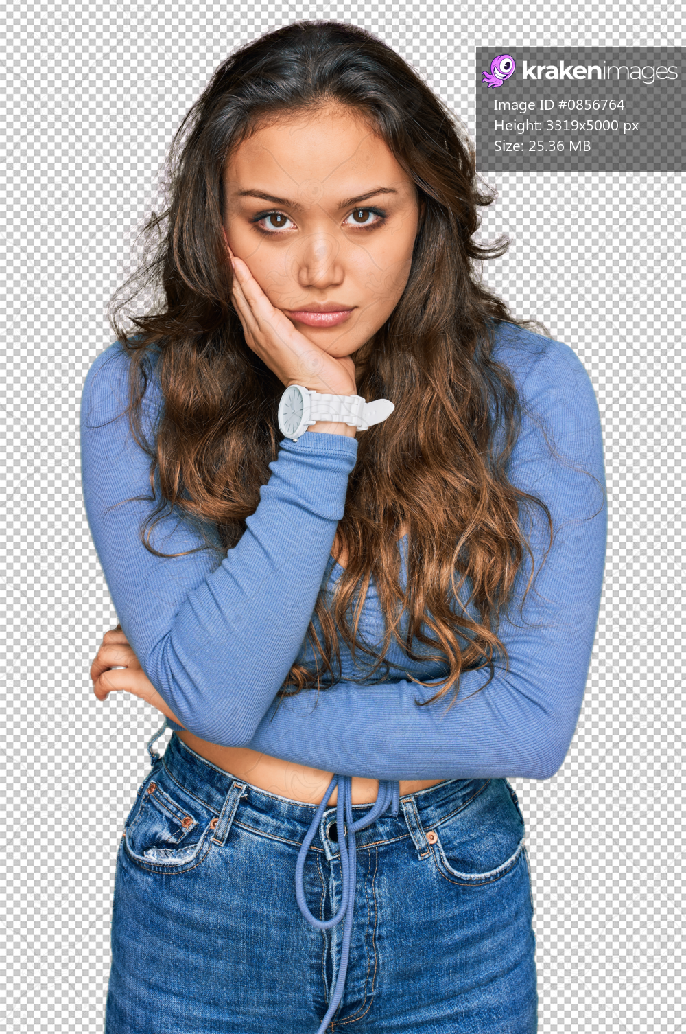 Young hispanic girl wearing casual clothes thinking looking tired and bored with depression problems with crossed arms.