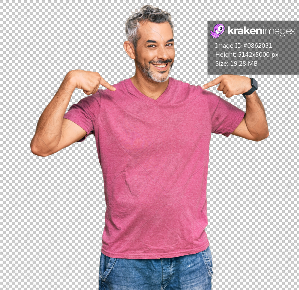 Middle age grey-haired man wearing casual clothes looking confident with smile on face, pointing oneself with fingers proud and happy.