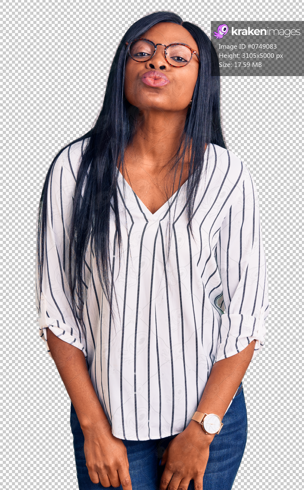 Young african american woman wearing casual clothes and glasses looking at the camera blowing a kiss on air being lovely and sexy. love expression.