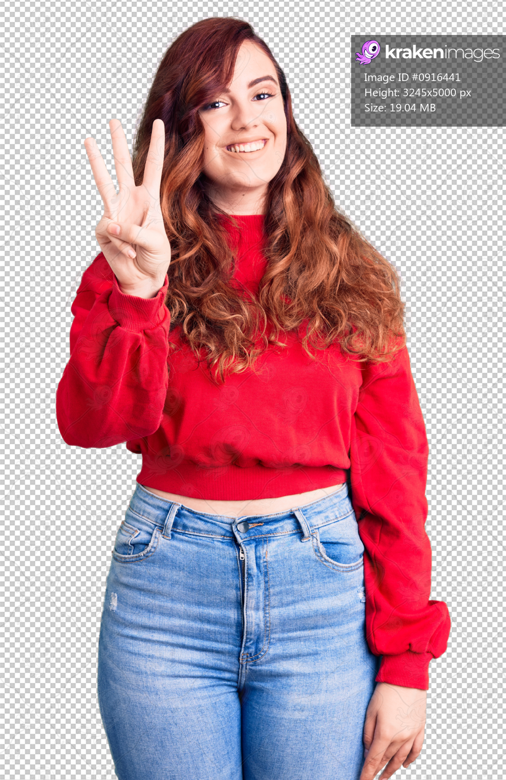 Young beautiful woman wearing casual winter sweater showing and pointing up with fingers number three while smiling confident and happy.