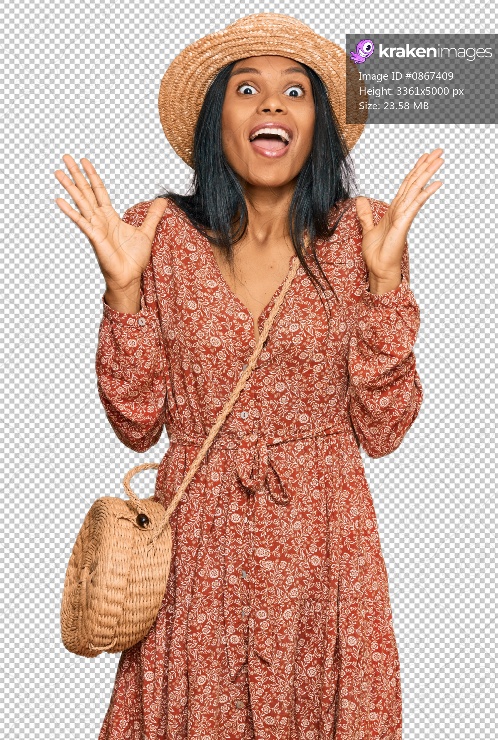 Young african american woman wearing summer hat celebrating crazy and amazed for success with arms raised and open eyes screaming excited. winner concept