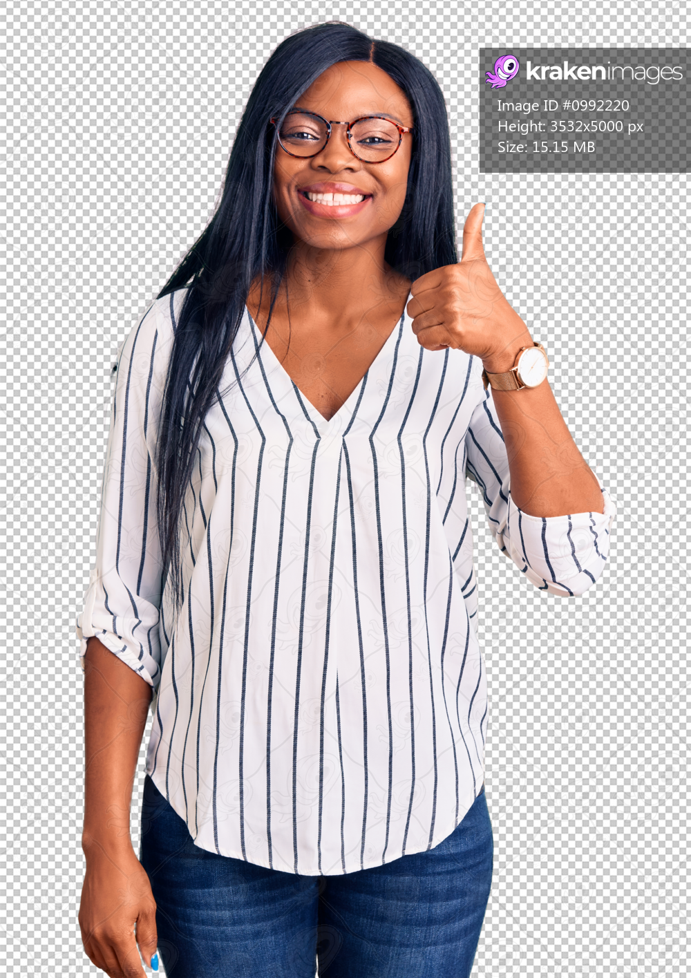 Young african american woman wearing casual clothes and glasses doing happy thumbs up gesture with hand. approving expression looking at the camera showing success.