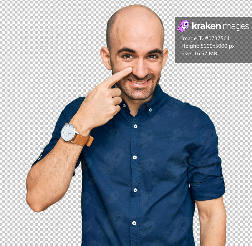 Young hispanic man wearing casual clothes pointing with hand finger to face and nose, smiling cheerful. beauty concept