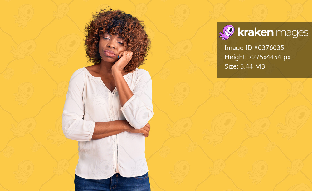 Young african american woman wearing casual clothes thinking looking tired and bored with depression problems with crossed arms. 