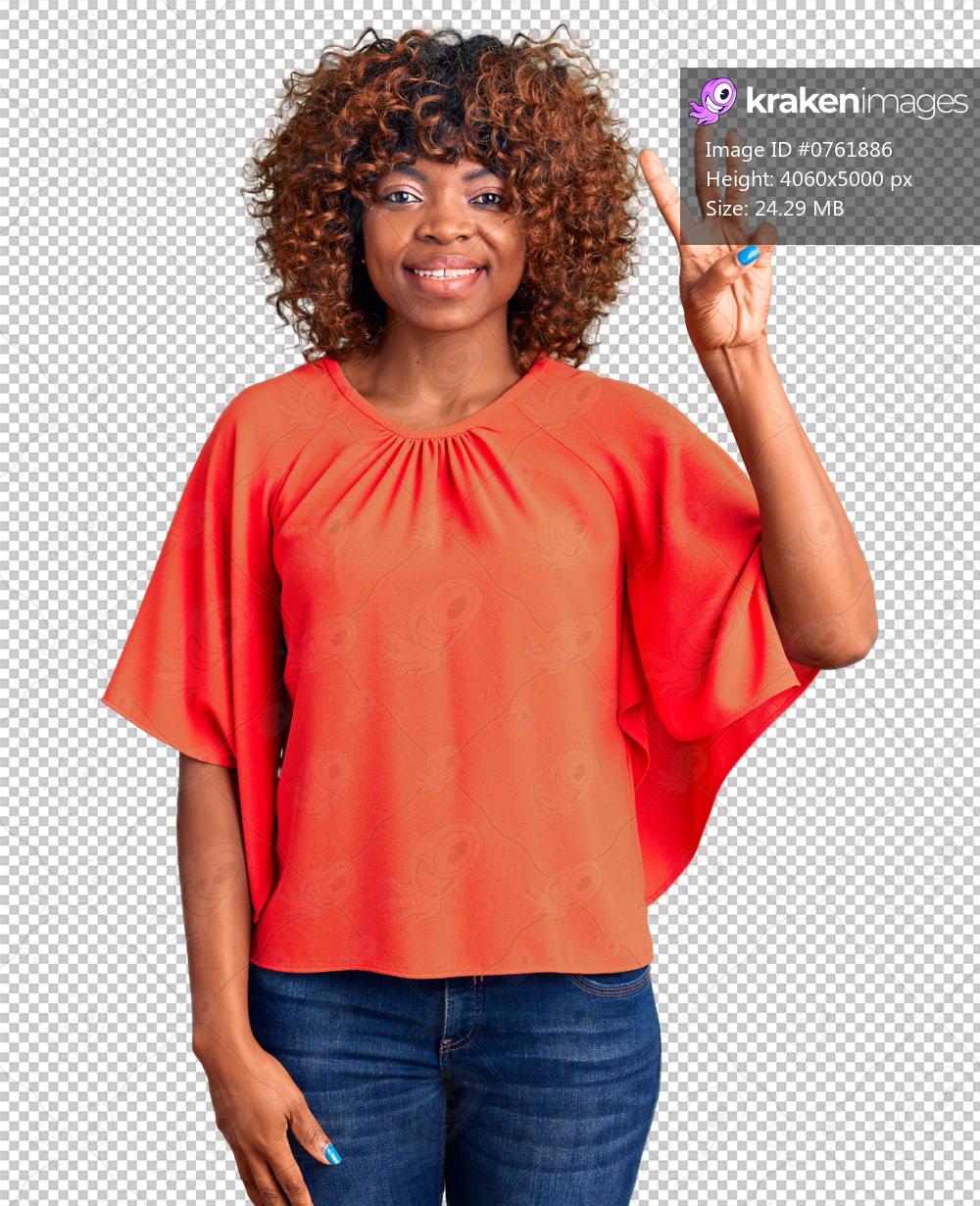 Young african american woman wearing casual clothes showing and pointing up with fingers number three while smiling confident and happy.