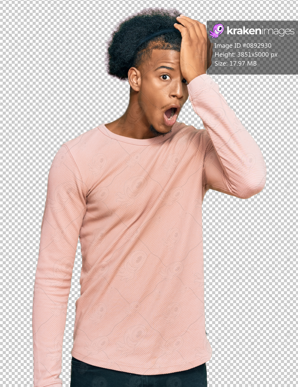 African american man with afro hair wearing casual clothes surprised with hand on head for mistake, remember error. forgot, bad memory concept.