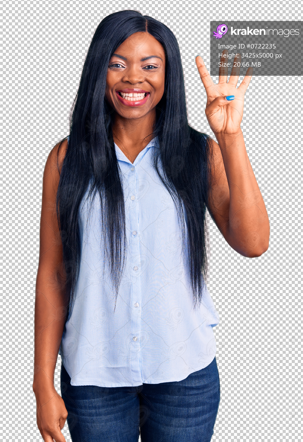 Young african american woman wearing casual clothes showing and pointing up with fingers number four while smiling confident and happy.