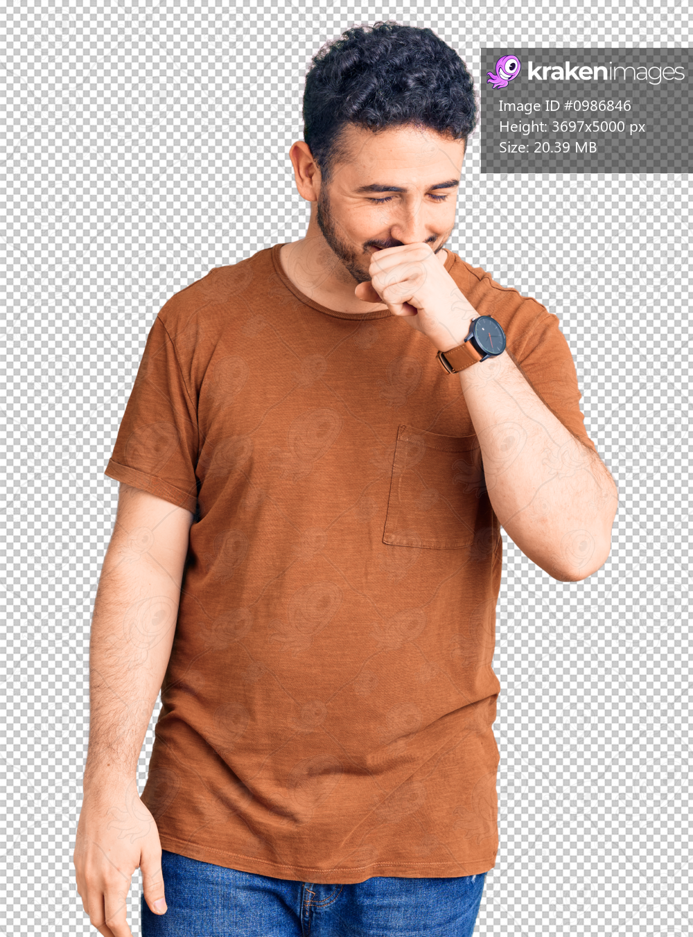 Young hispanic man wearing casual clothes feeling unwell and coughing as symptom for cold or bronchitis. health care concept.