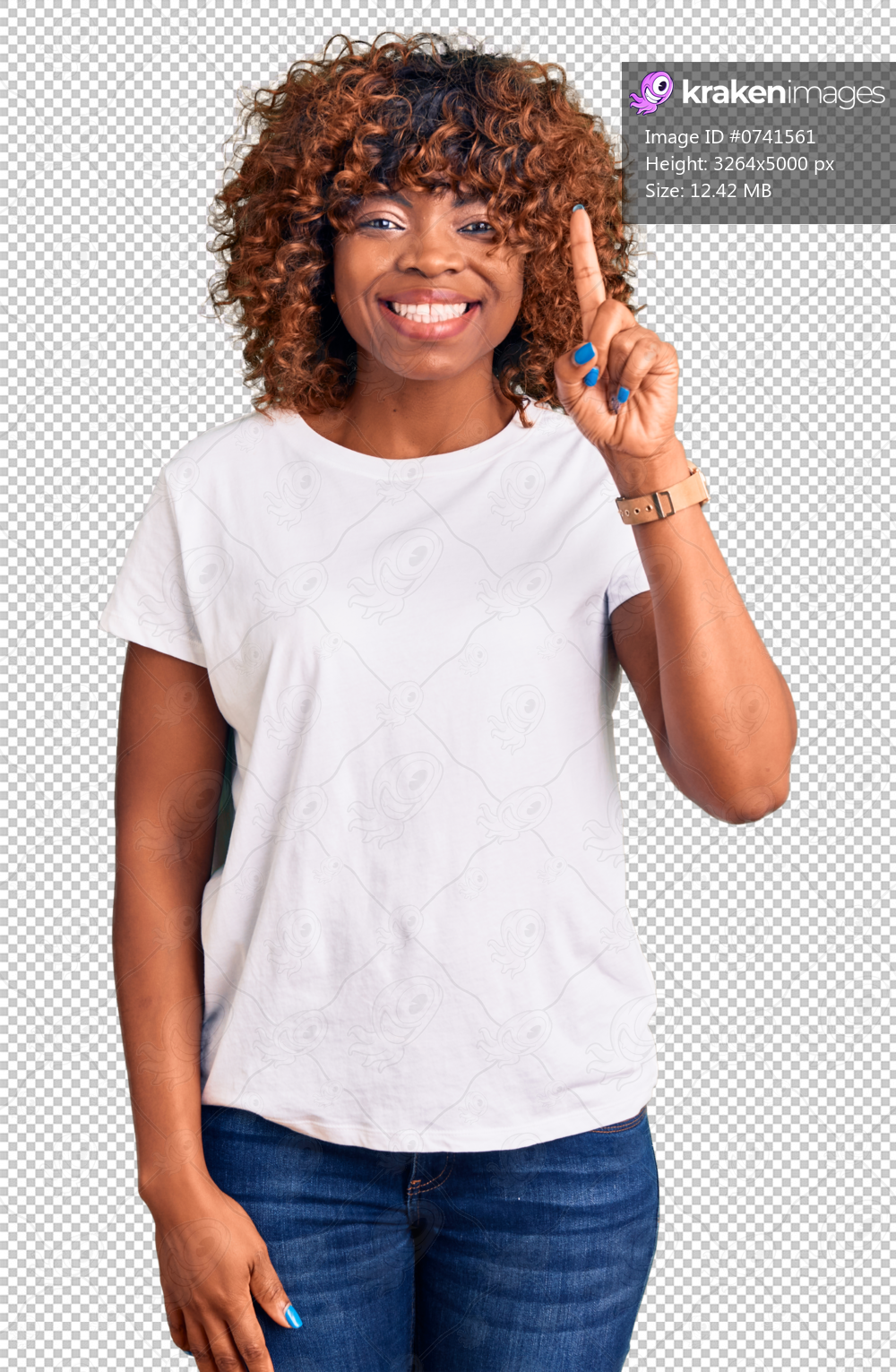 Young african american woman wearing casual white tshirt showing and pointing up with finger number one while smiling confident and happy.