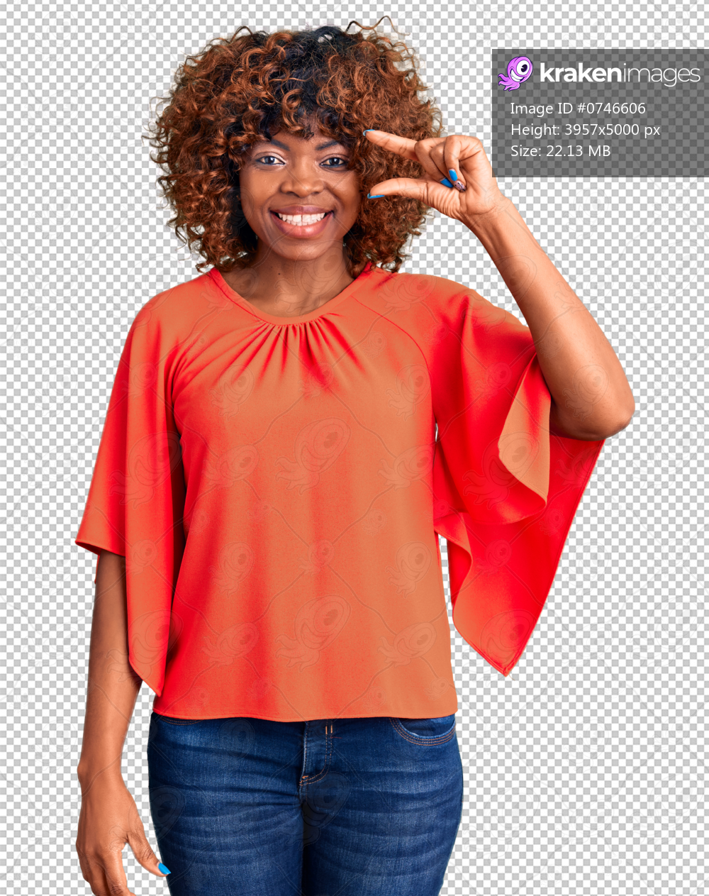 Young african american woman wearing casual clothes smiling and confident gesturing with hand doing small size sign with fingers looking and the camera. measure concept.