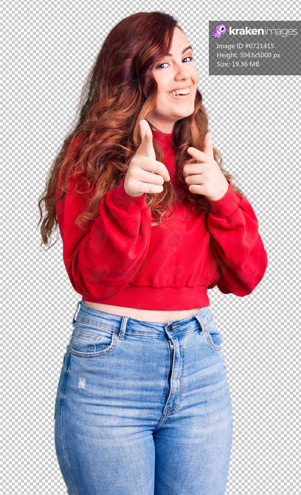 Young beautiful woman wearing casual winter sweater pointing fingers to camera with happy and funny face. good energy and vibes.