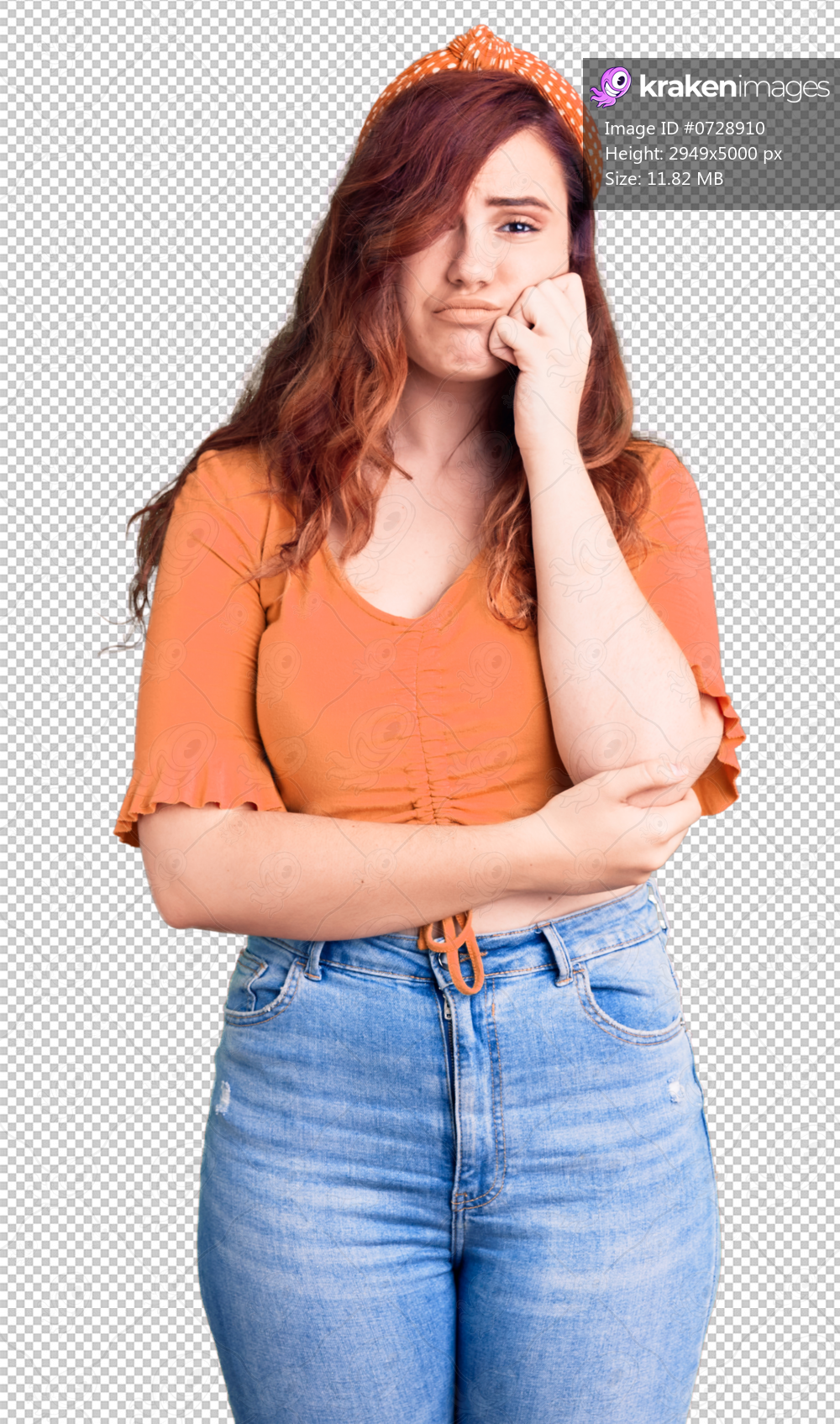 Young beautiful woman wearing casual clothes thinking looking tired and bored with depression problems with crossed arms.