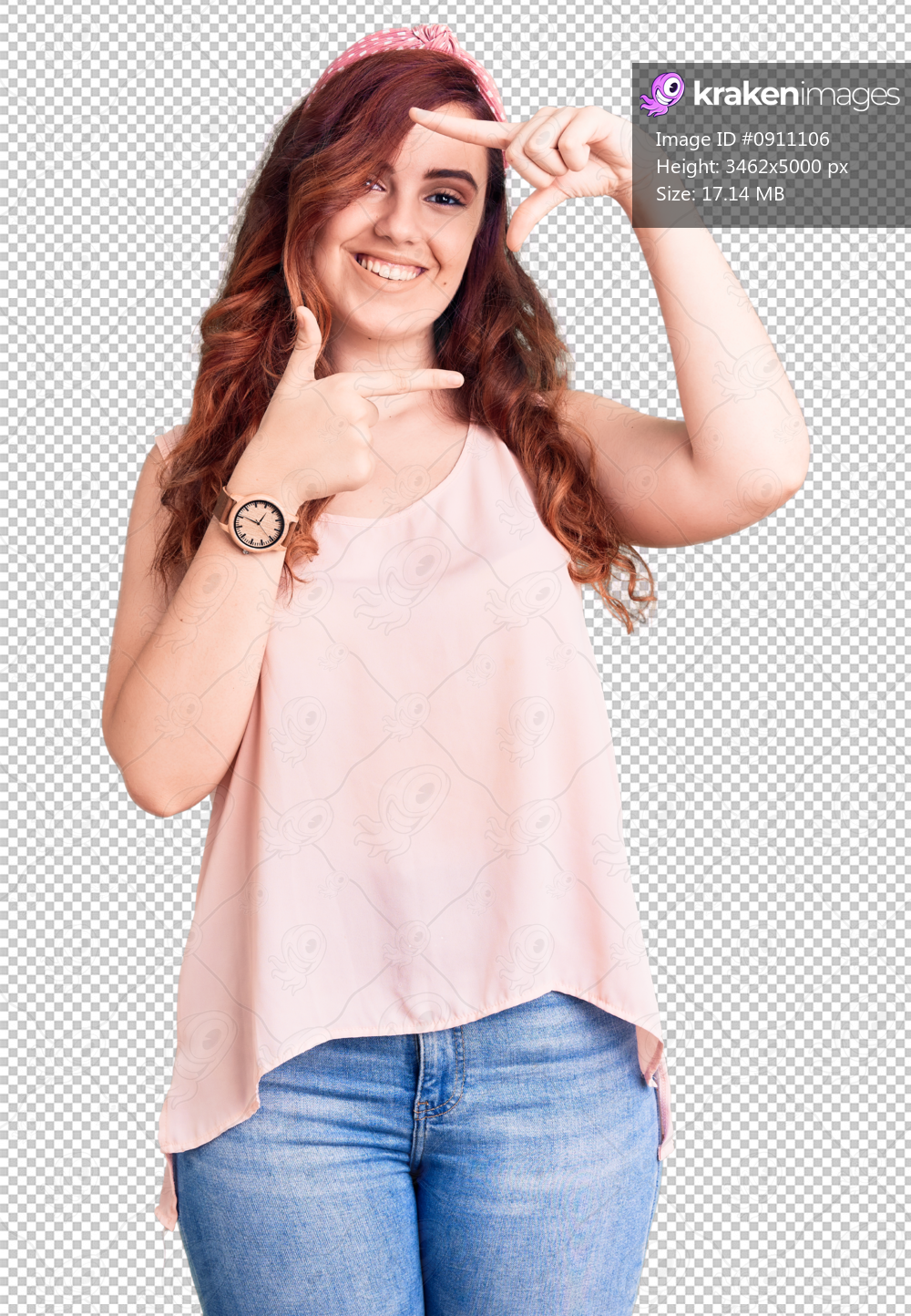 Young beautiful woman wearing casual clothes and diadem smiling making frame with hands and fingers with happy face. creativity and photography concept.