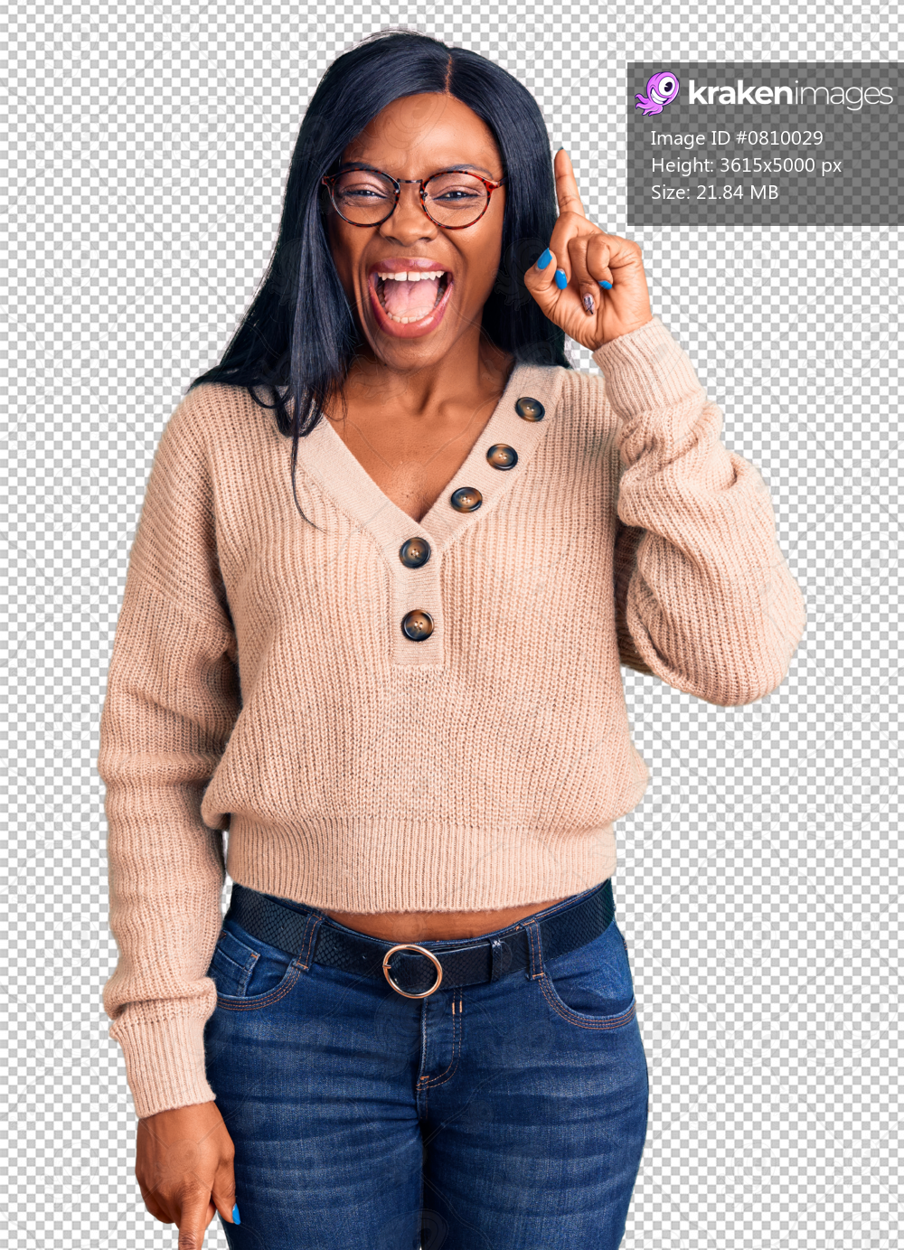 Young african american woman wearing casual clothes pointing finger up with successful idea. exited and happy. number one.