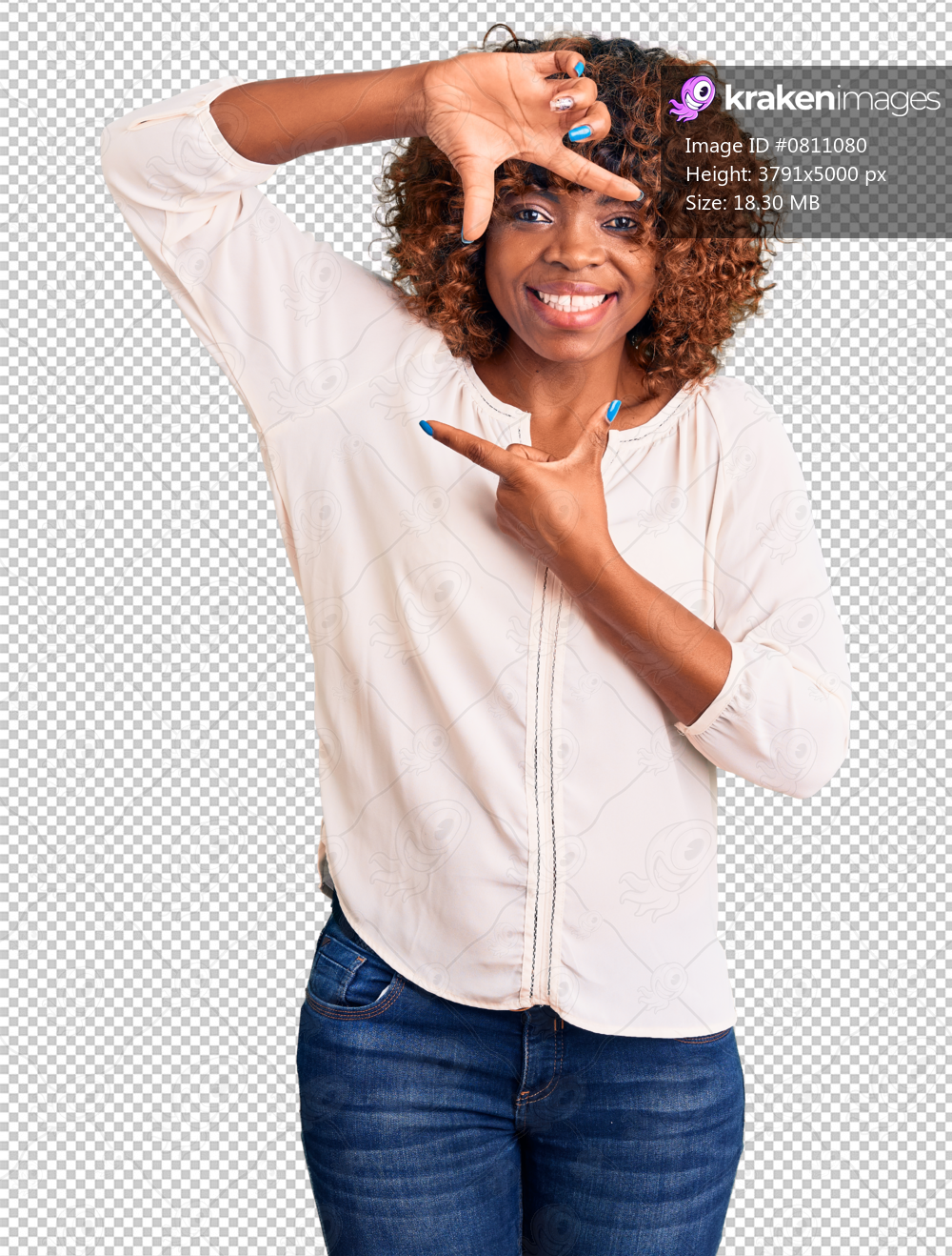 Young african american woman wearing casual clothes smiling making frame with hands and fingers with happy face. creativity and photography concept.