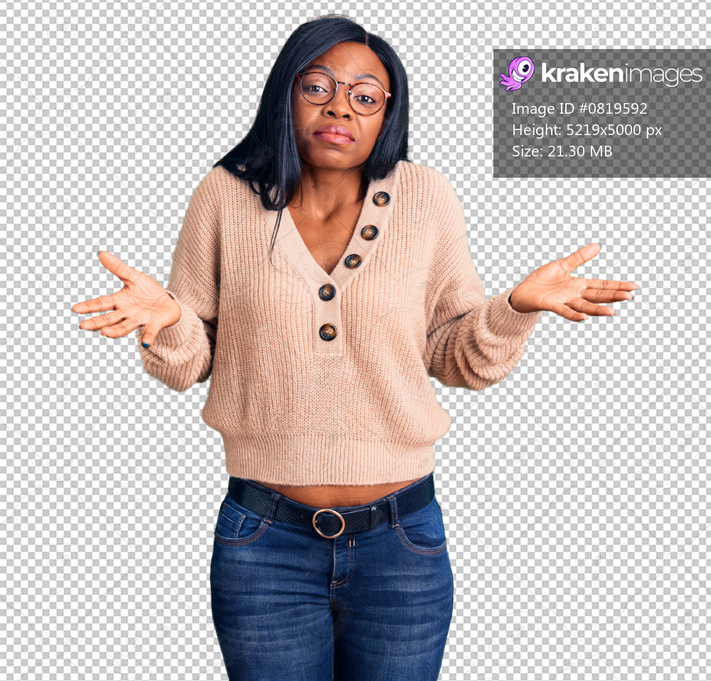 Young african american woman wearing casual clothes clueless and confused expression with arms and hands raised. doubt concept.