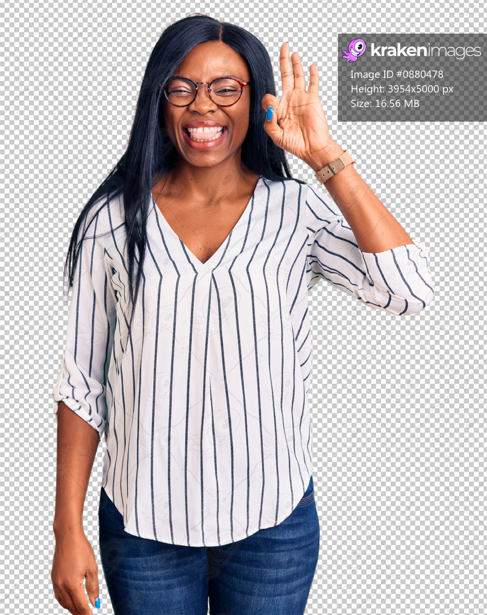 Young african american woman wearing casual clothes and glasses smiling positive doing ok sign with hand and fingers. successful expression.