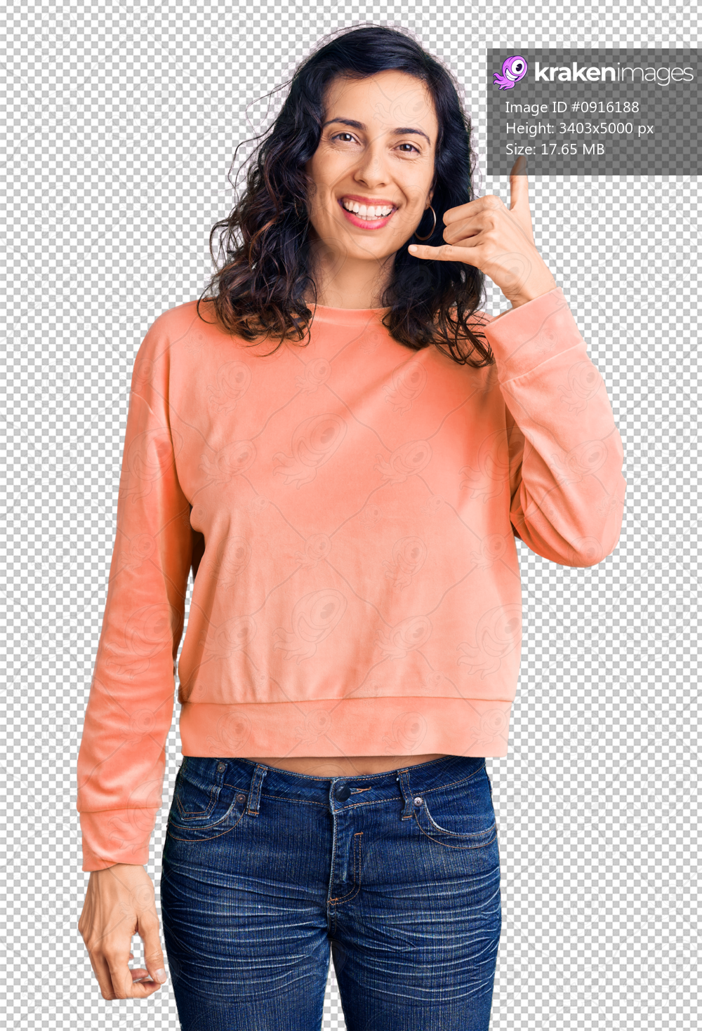 Young beautiful hispanic woman wearing casual clothes smiling doing phone gesture with hand and fingers like talking on the telephone. communicating concepts.
