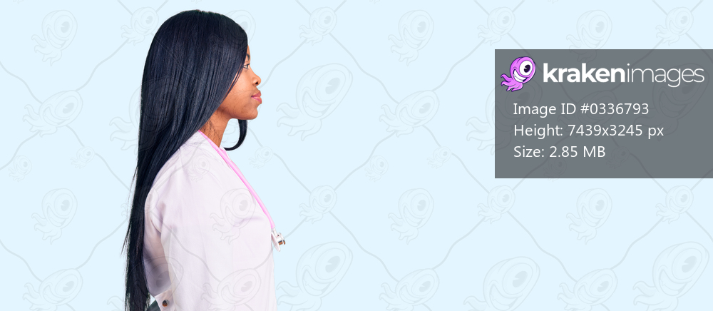 Young african american woman wearing doctor stethoscope looking to side, relax profile pose with natural face and confident smile. 