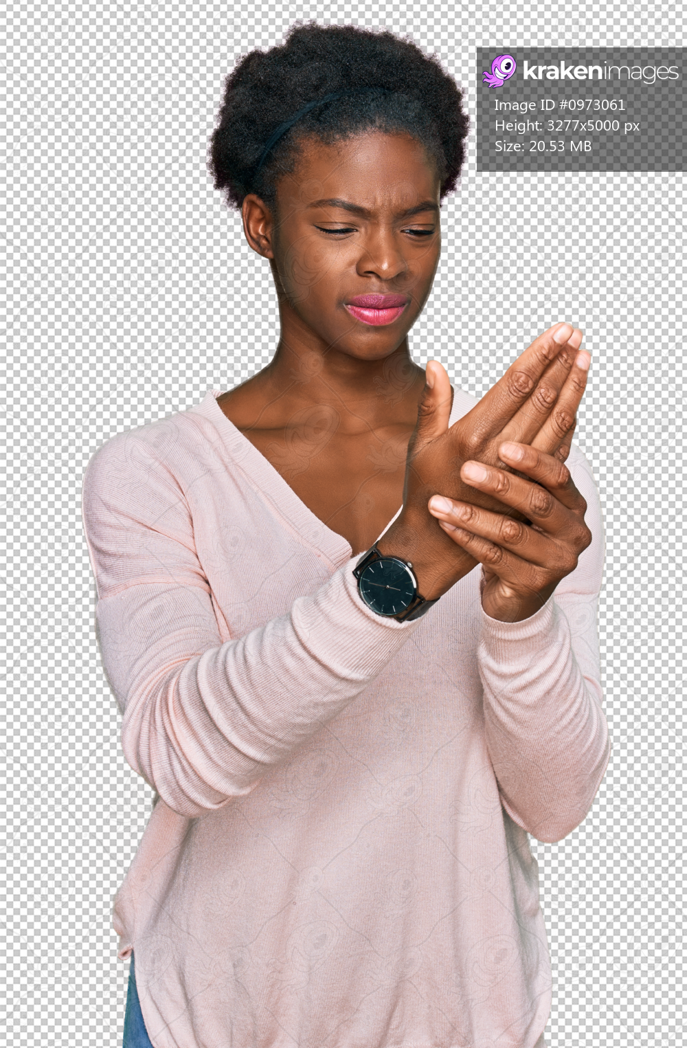 Young african american girl wearing casual clothes suffering pain on hands and fingers, arthritis inflammation