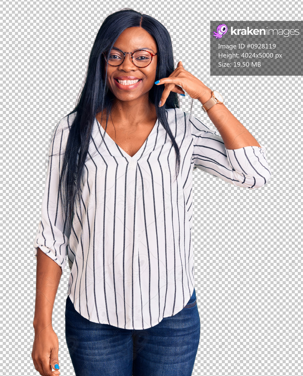 Young african american woman wearing casual clothes and glasses smiling doing phone gesture with hand and fingers like talking on the telephone. communicating concepts.