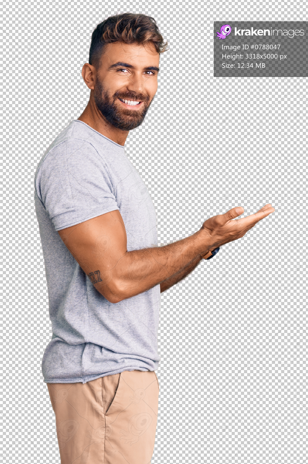 Young hispanic man wearing casual clothes pointing aside with hands open palms showing copy space, presenting advertisement smiling excited happy