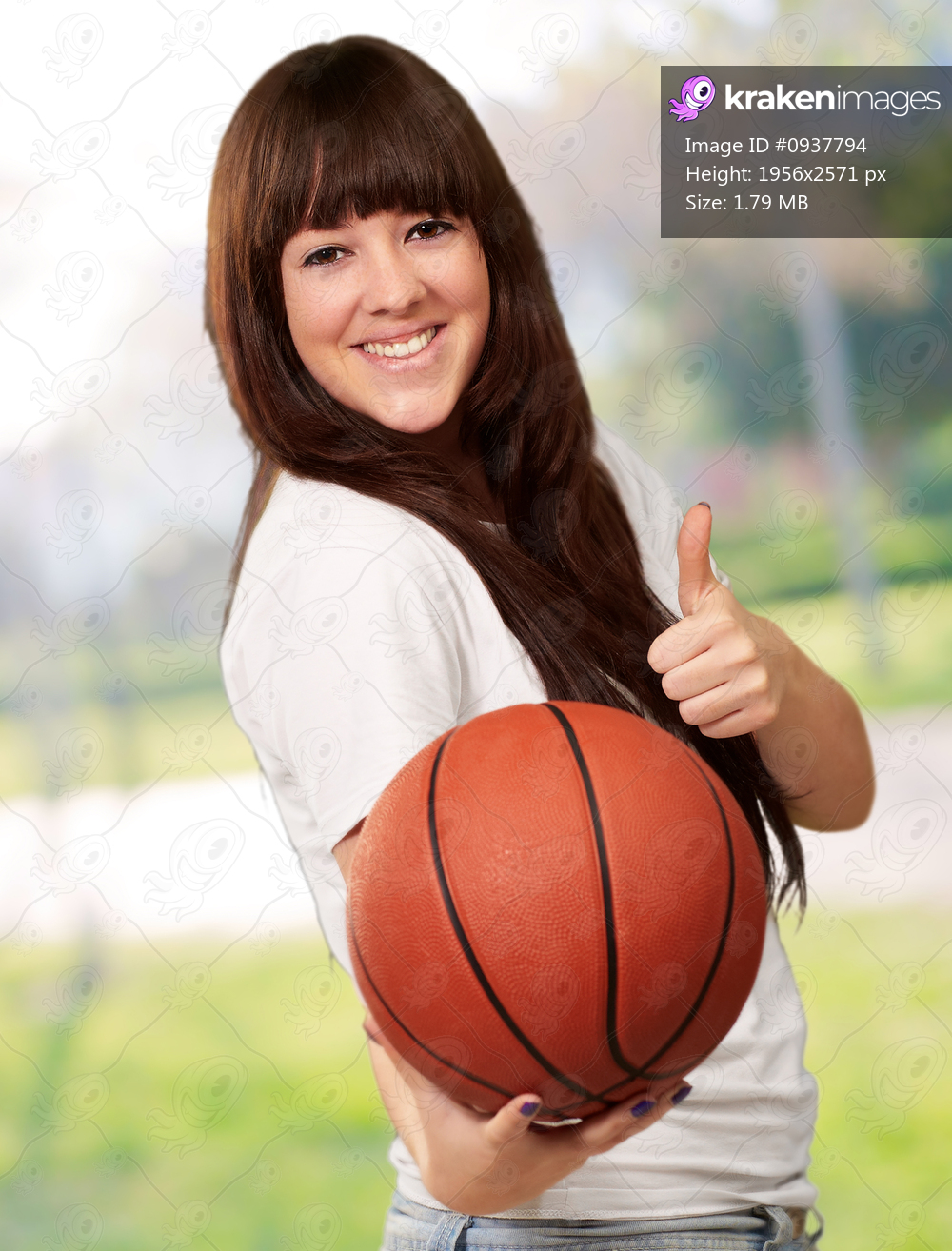 Portrait Of A Young Female With A Football Soccer Ball, Outdoor